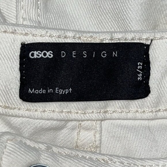 ASOS DESIGN WHITE DENIM JEANS PANT COTTON‎ WOMEN PLUS SIZE 18 TAPERED LEG SKINNY - Picture 7 of 12